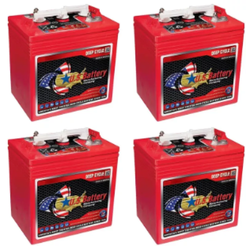 (4 Battery Set) 6v Golf Cart Deep Cycle Battery 232A US2200XC2
