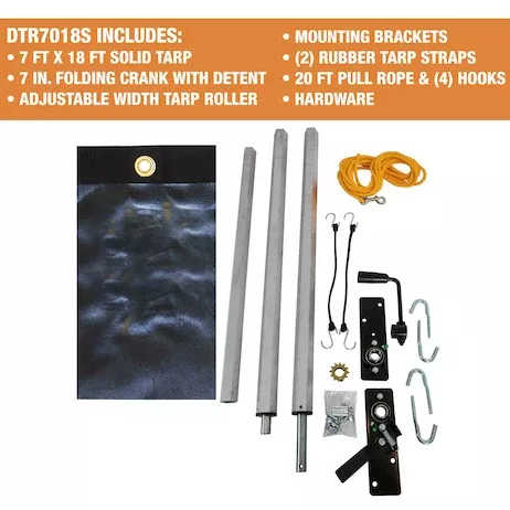 Aluminum Tarp System with Solid Tarp - 7 FT 6 IN X 20 FT - DTR7520S
