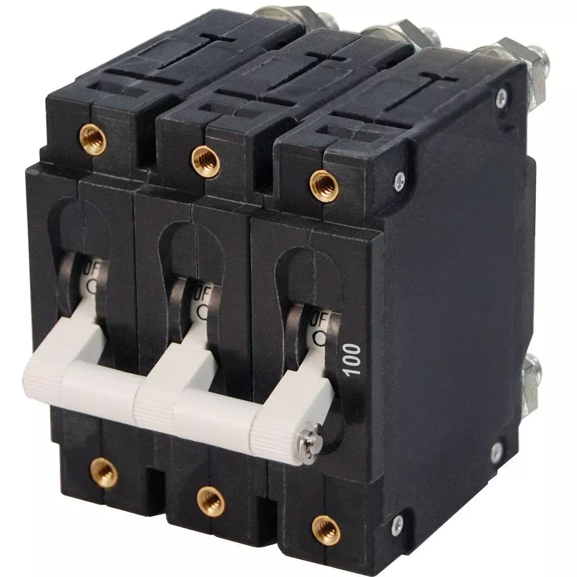 C-Series White Toggle Circuit Breaker Triple Pole