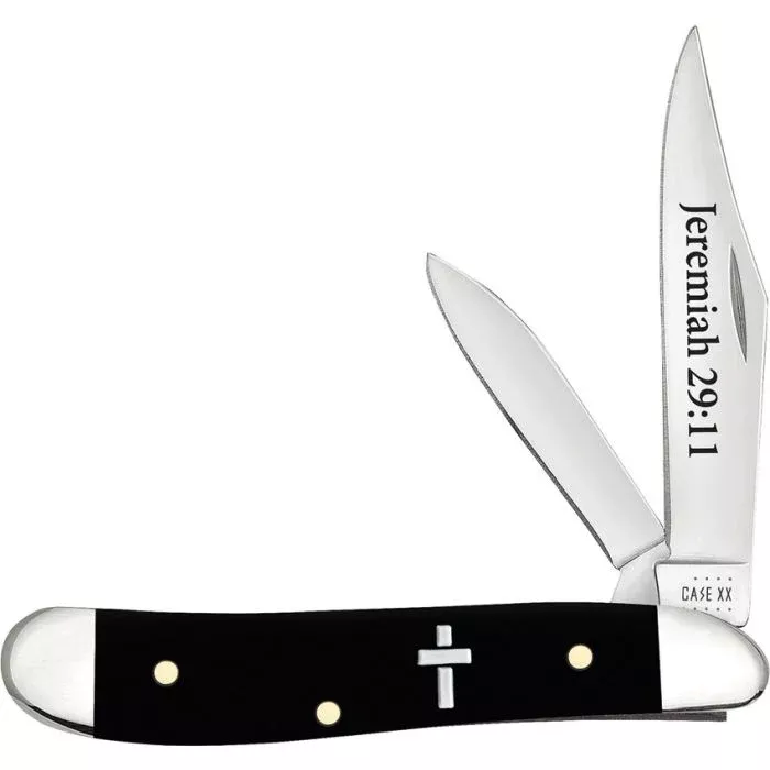 Case Cutlery Peanut Religious Black Synthetic
