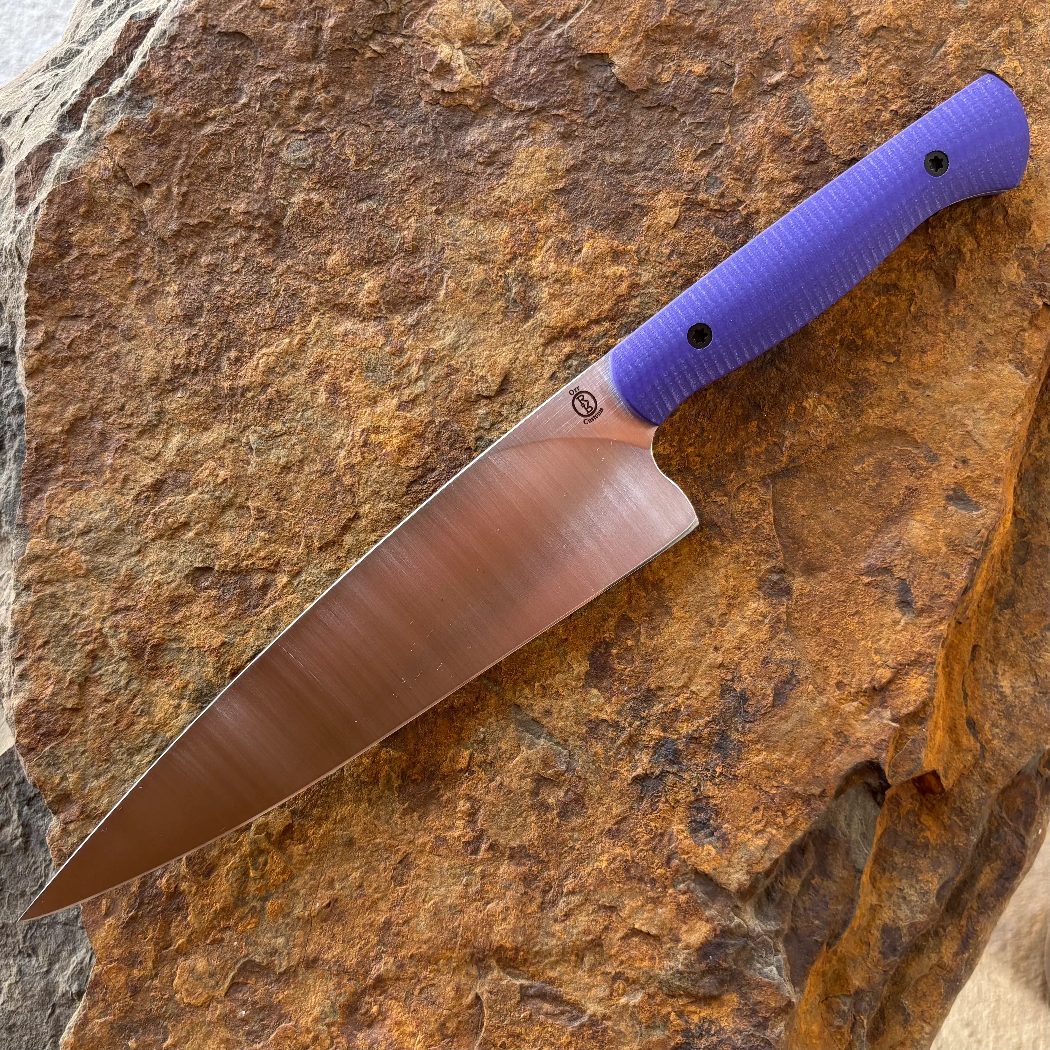 Chef Knife in AEBL w/ Purple G10