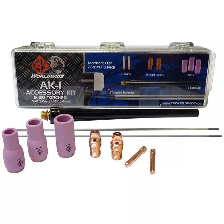 CK Worldwide AK-1 9/20 Series TIG Torch Accessory Kit, Small