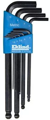 Eklind Tool 13609 9 Piece Black Oxide Long Series Ball-Hex-L Key Metric Size Set (1 Set)