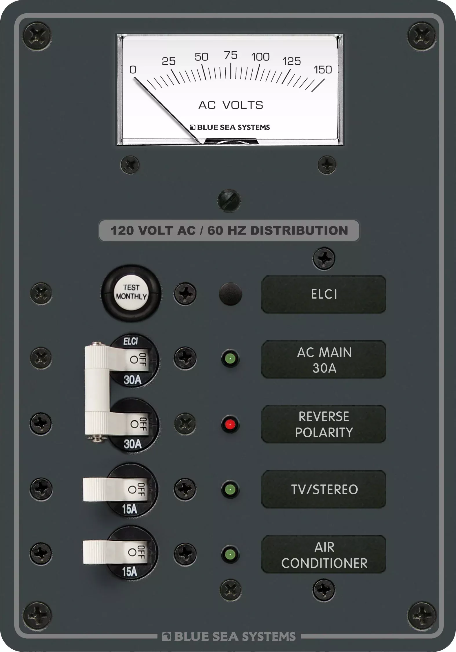 ELCI Main 30A Double Pole + 2 Positions with Voltmeter