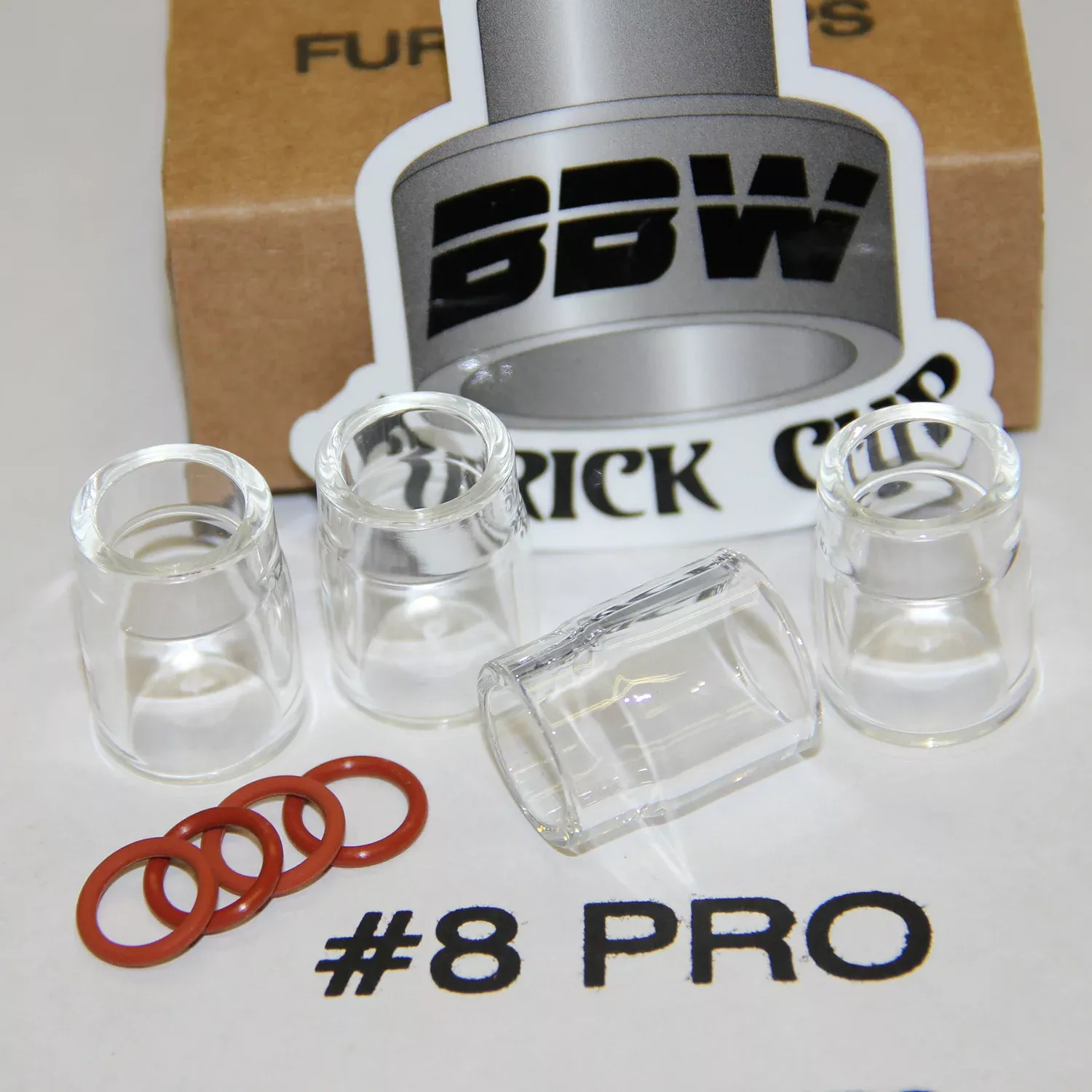 Furick Cup 8PRO4 #8 Pro Pyrex Cups, 4pk