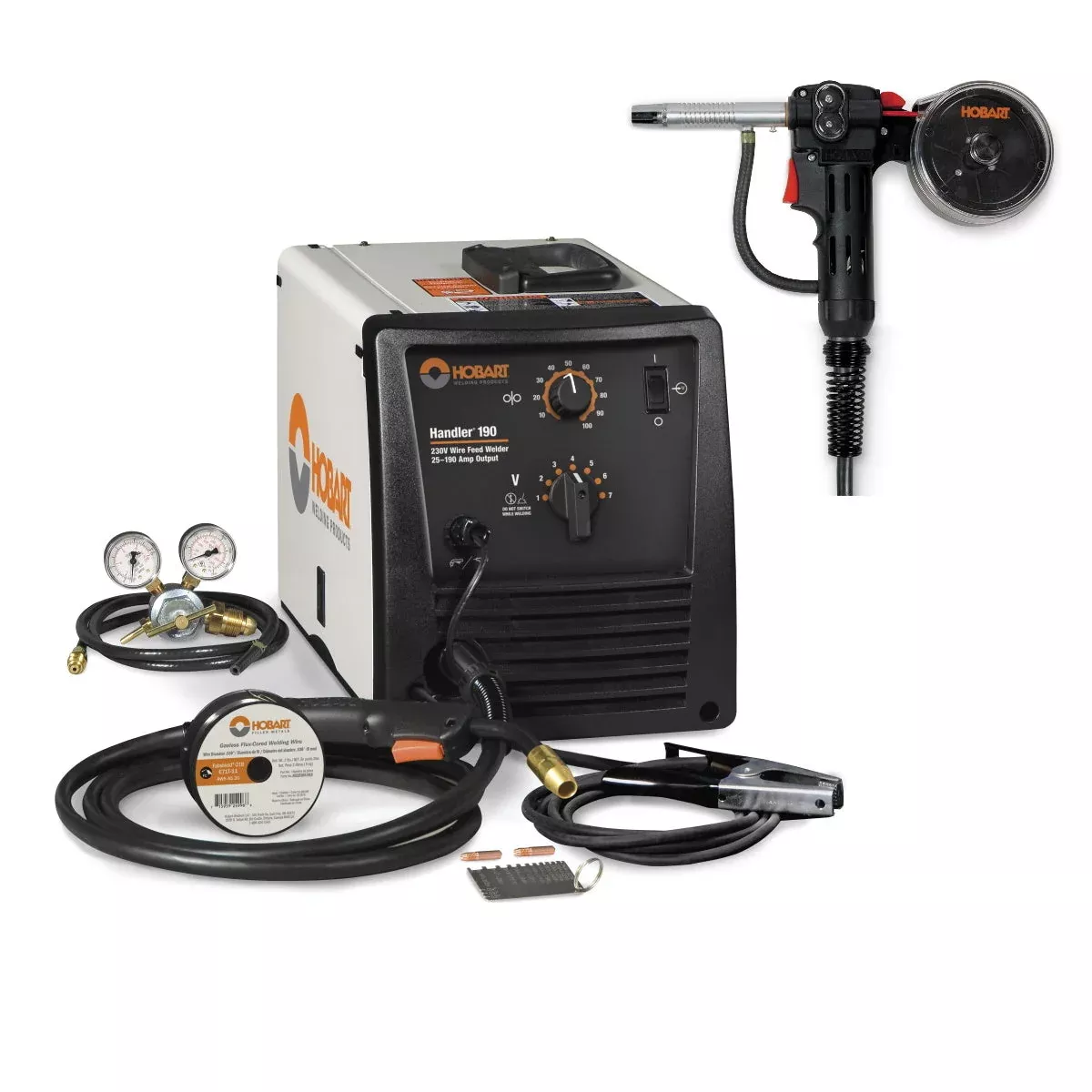 Hobart Handler 190 MIG Wire Welder with SpoolRunner 100 Spool Gun (500554001)