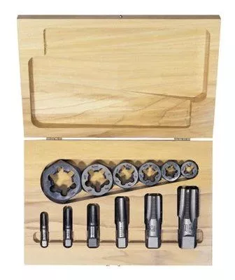Irwin Hanson 1920 12-pc Hexagon Re-threading Die Sets (HCS) & (HSS) (1 Set)