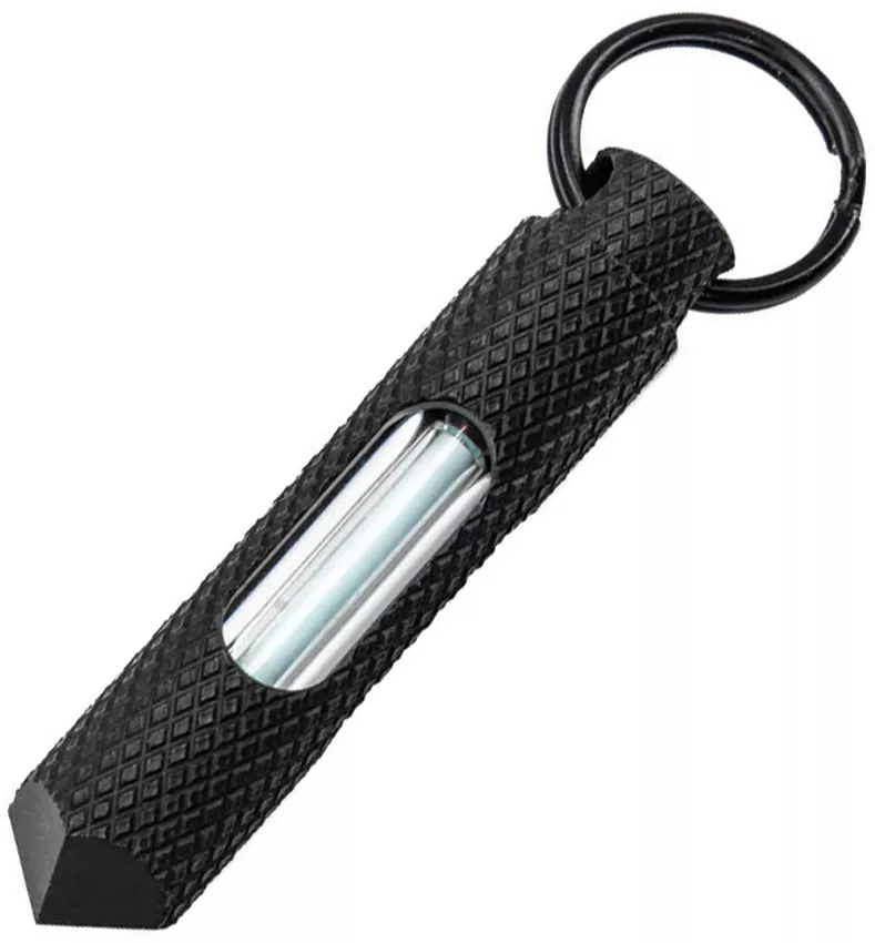 Knurled Steel Glow Fob Blue
