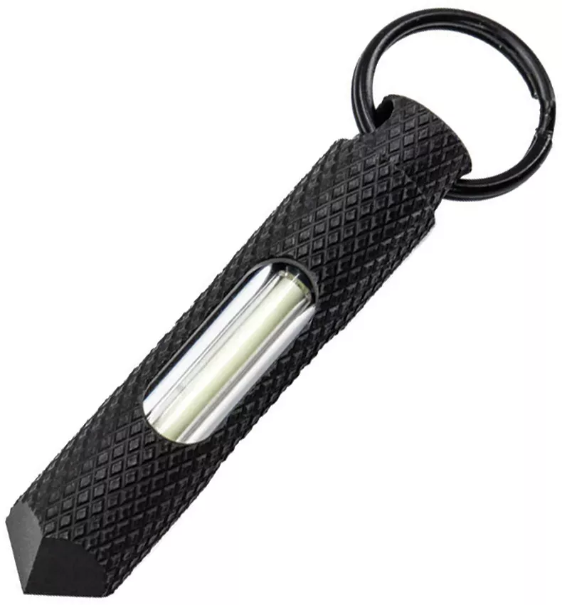 Knurled Steel Glow Fob Grn