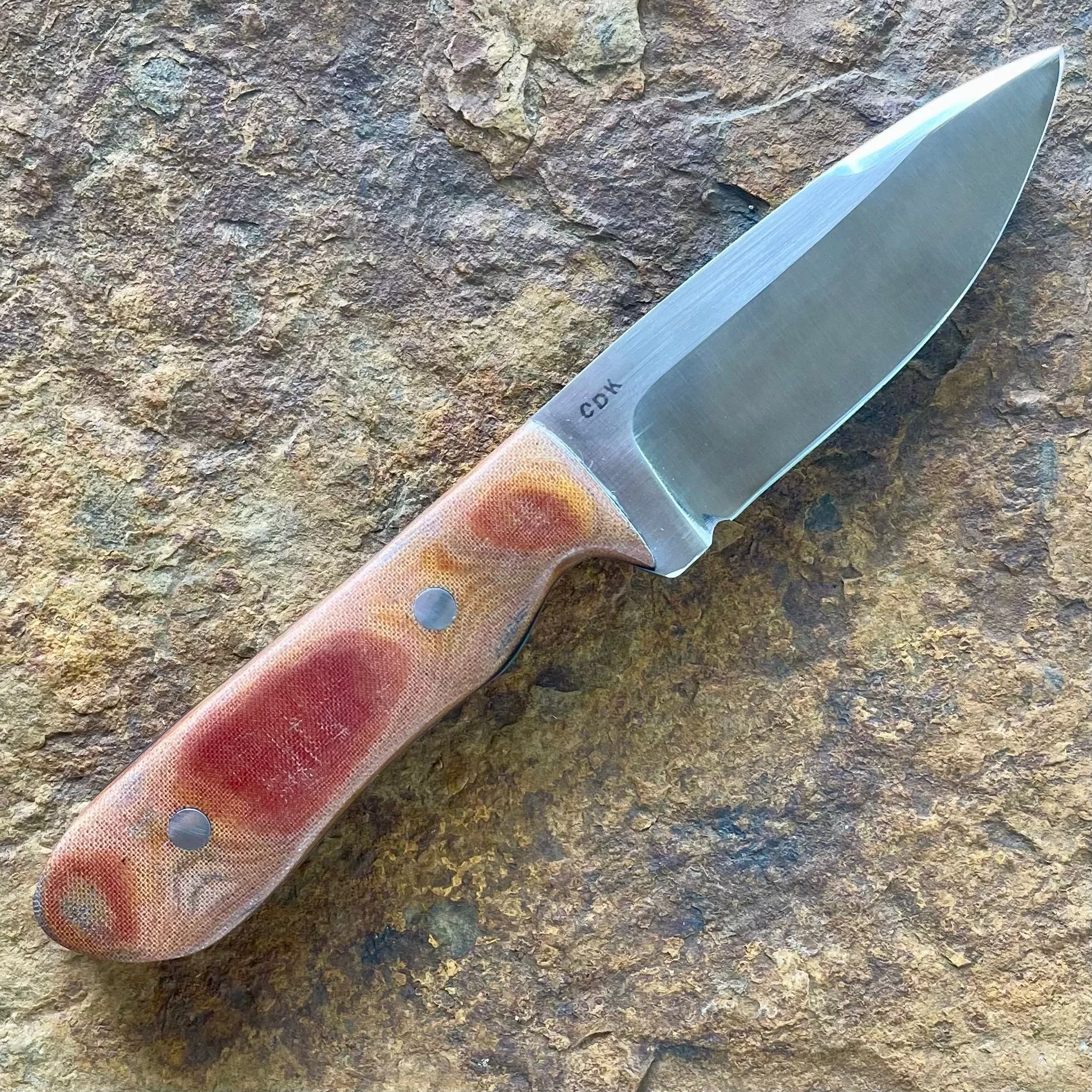 Large Hunter in 1095 w/ Natural Linen Micarta