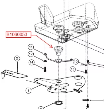 LESCO 80 lb. Spreader Impeller Support Shaft P/N: GGB1060053