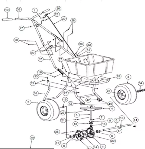 Lesco Spreader 80# Operating Lever Rod P/N: GGB1060030