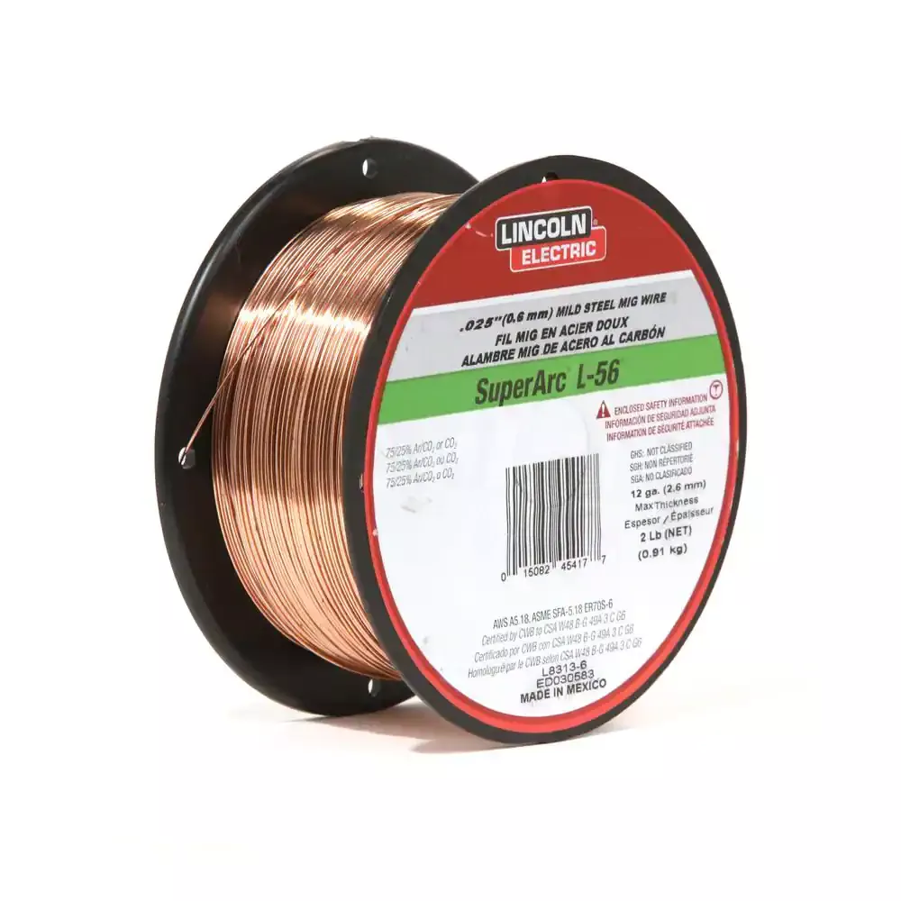 Lincoln ED030583 .025" SuperArc L-56 MIG Wire (FIVE 2lb Plastic Spools) 10LBS TOTAL