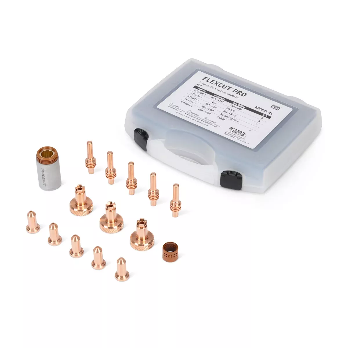 Lincoln FlexCut PRO 45A Extended Cutting Consumables Kit (KP5832-45)