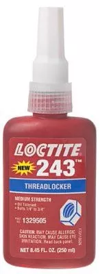 Loctite 1329505 243 Medium Strength Blue Threadlockers, 250 mL, 3/4 in Thread, Blue (1 EA)