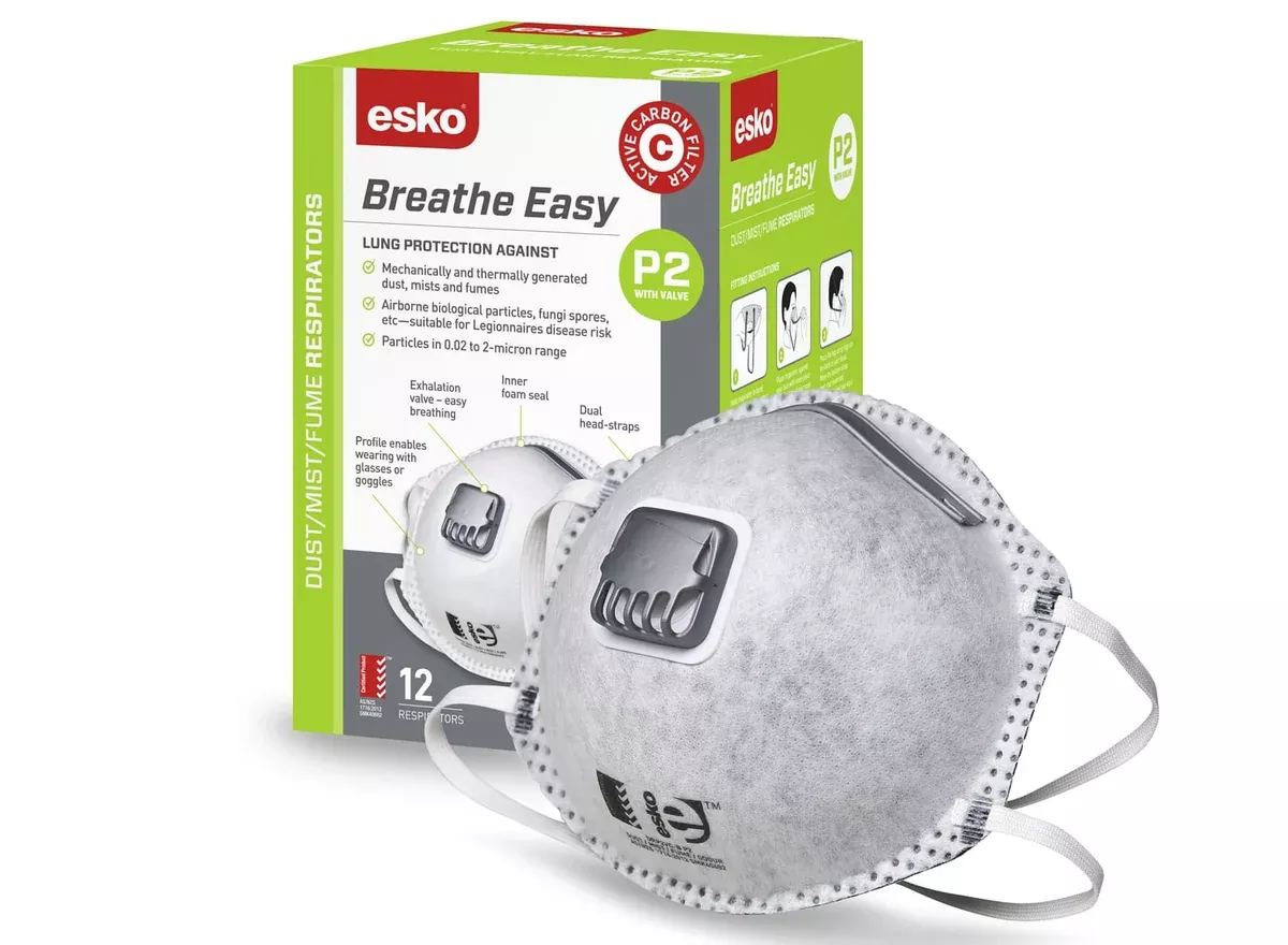 Mask Active Carbon P2 Valved 12Pk