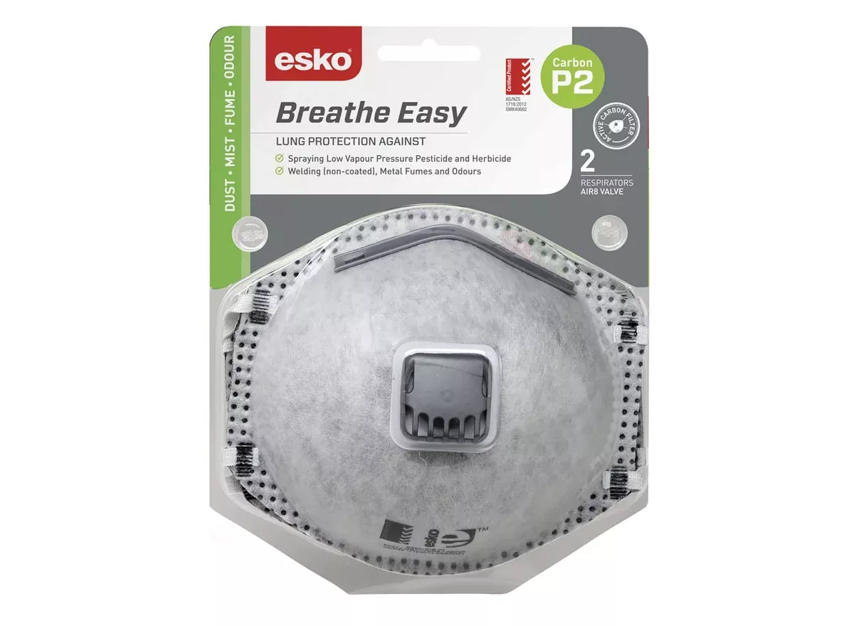Mask Active Carbon P2 Valved 2Pk