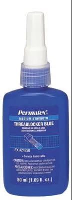 Permatex 24250 Medium Strength Blue Threadlockers, 50 mL, 3/4 in Thread, Blue (1 Bottle)