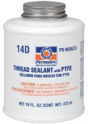 Permatex80633 Thread Sealants w/ PTFE, 16 oz Can, White (1 Can)