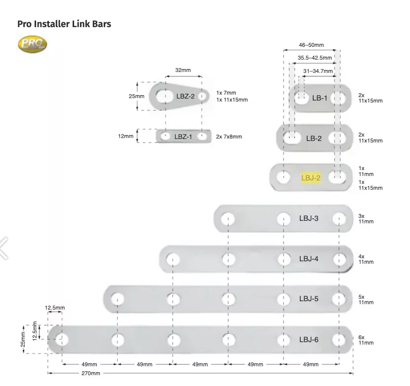 Pro Installer Link Bars