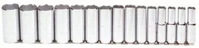 Proto 54103 Torqueplus 15 Pc Deep Socket Sets, 1/2 in, 6 Point (1 Set)