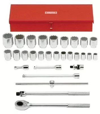 Proto 55104 Torqueplus 12-Point 3/4 in Drive Tool Socket Sets, 29 Piece (1 Set)