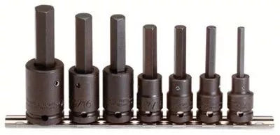 Proto 74152 7 Pc. Hex Bit Impact Socket Set, 1/2 in (1 Set)