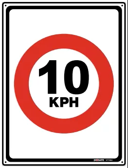 PVC Safety Sign 10 KPH 300 x 400mm