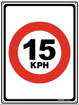 PVC Safety Sign 15 KPH