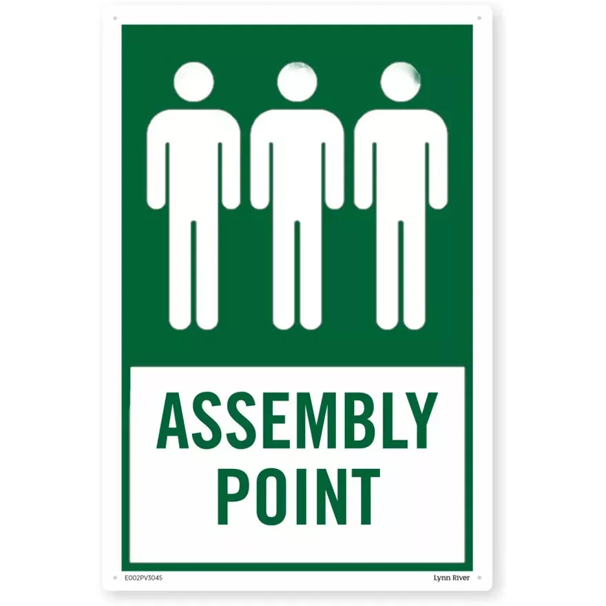 PVC Safety Sign ASSEMBLY POINT 300 x 400mm