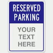 PVC Safety Sign PARKING (Your Text Here)