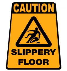 PVC Safety Sign SLIPPERY FLOOR Free Standing