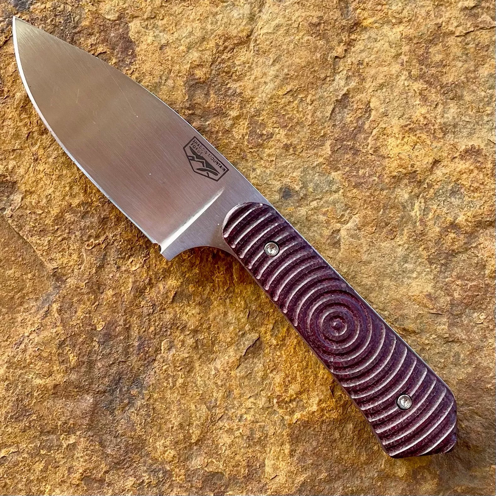 Side Kick EDC in 80CrV2 w/ Maroon Micarta