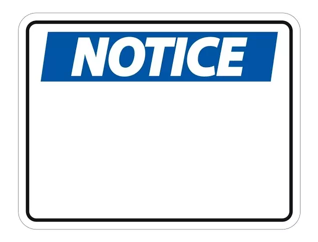 Sign Notice White