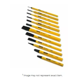 Stanley 16-299 Punch and Chisel Set, 12 Piece, Heavy Duty, 1/8" to 1" 1 EA