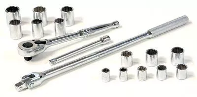 Stanley Tools for The Mechanic 85-425 17 Piece Socket Sets, 1/2 in, 6 Point 1 EA