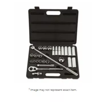 Stanley Tools for The Mechanic 85-434 26 Piece Socket Sets, 1/2 in, 6 Point, 12 Point 1 EA