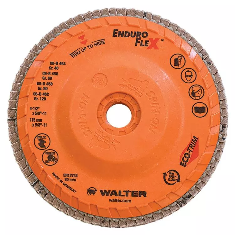 Walter 06B458 4.5" 80 Grit Spin-On Enduro-Flex Flap Disc
