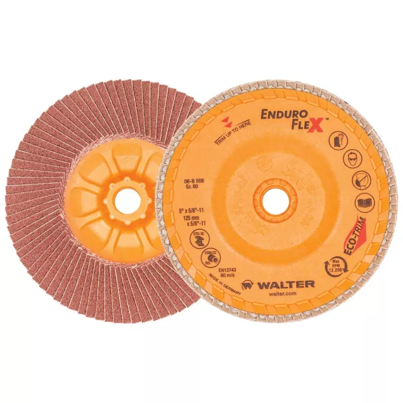 Walter 06B508 5" 80 Grit Spin-On Enduro-Flex Flap Disc
