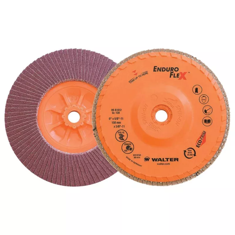 Walter 06B612 6" 120 Grit Spin-On Enduro-Flex Flap Disc