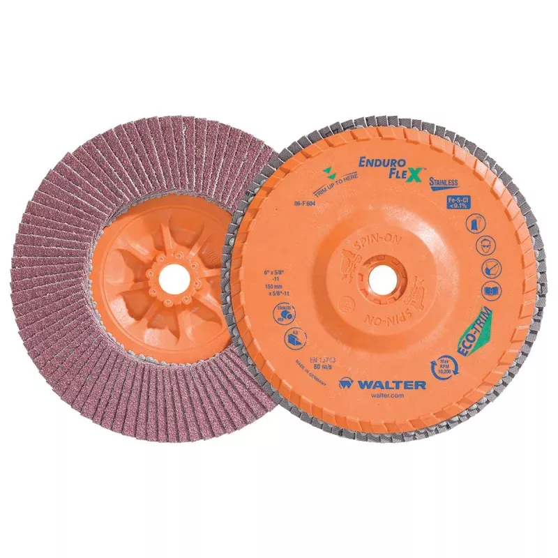 Walter 06F604 6" 40 Grit Spin-On Enduro Flex Stainless Flap Disc
