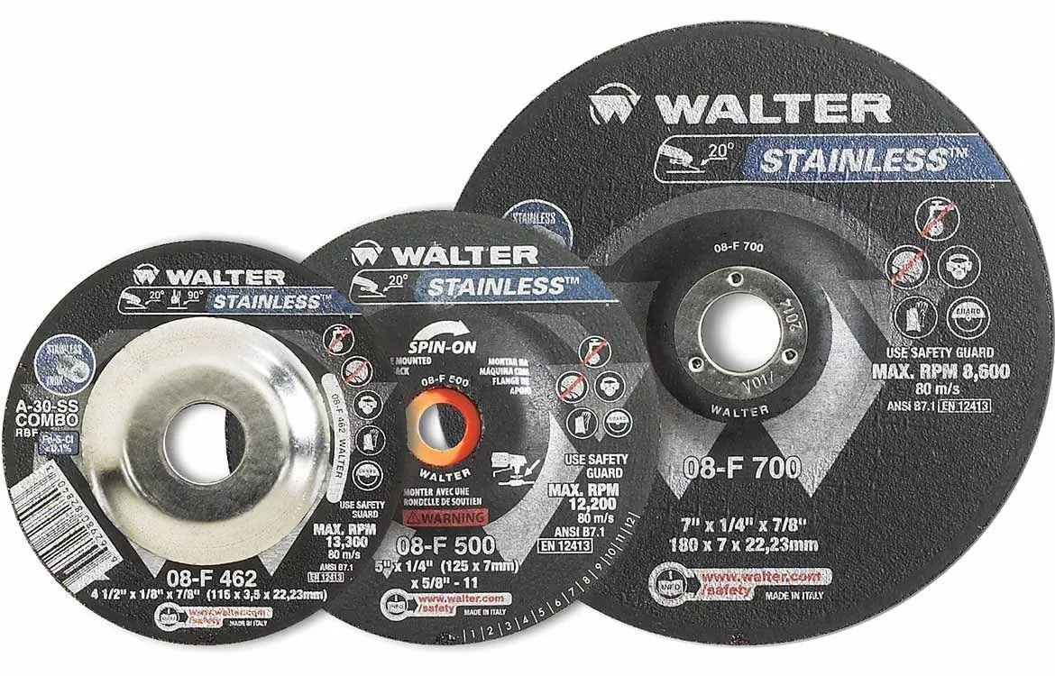 Walter 08F460 4.5" x 1/4" Type 27 Stainless Grinding Wheel