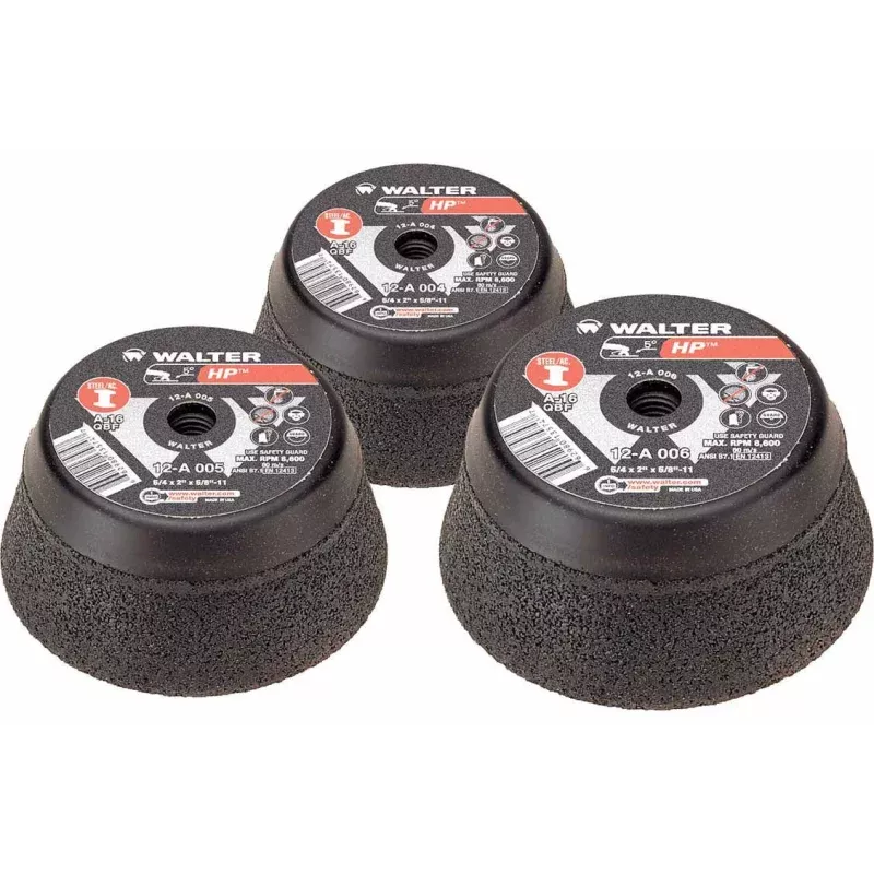Walter 12A004 4" x 5/8"-11" High Performance Spin-On Cup Wheels