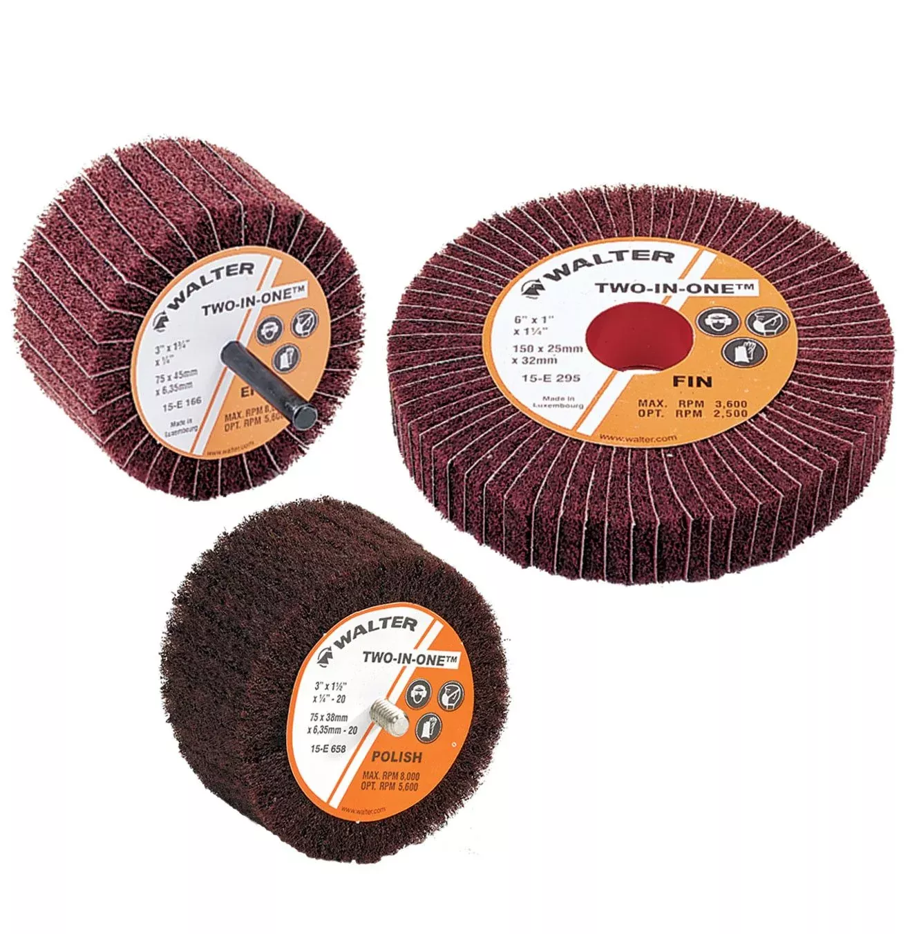 Walter 15E126 2" x 1" Extra Fine Two-In-One Flap Wheel