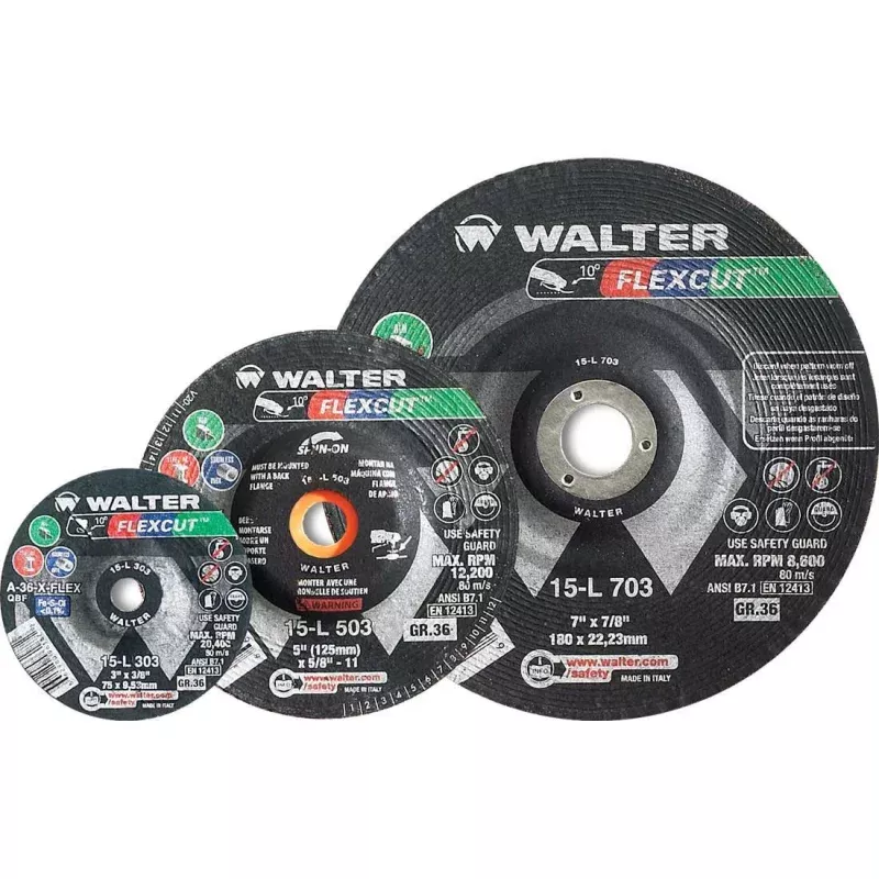 Walter 15L510 5" 100 Grit Spin-On Flexcut Wheel