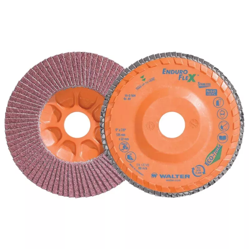 Walter 15Q504 5" x 7/8" 40 Grit Enduro-Flex Stainless Flap Discs